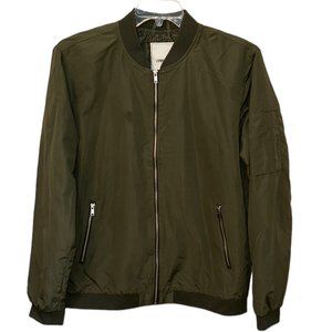 Men's Produkt Bomber‎ Jacket with MA-1 Pocket Forest Night Green Size XL